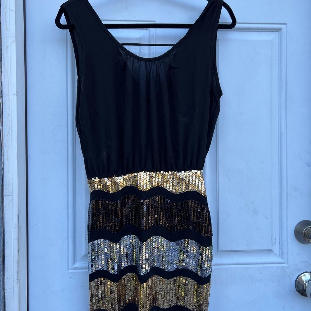 Y2K black dress with sequins